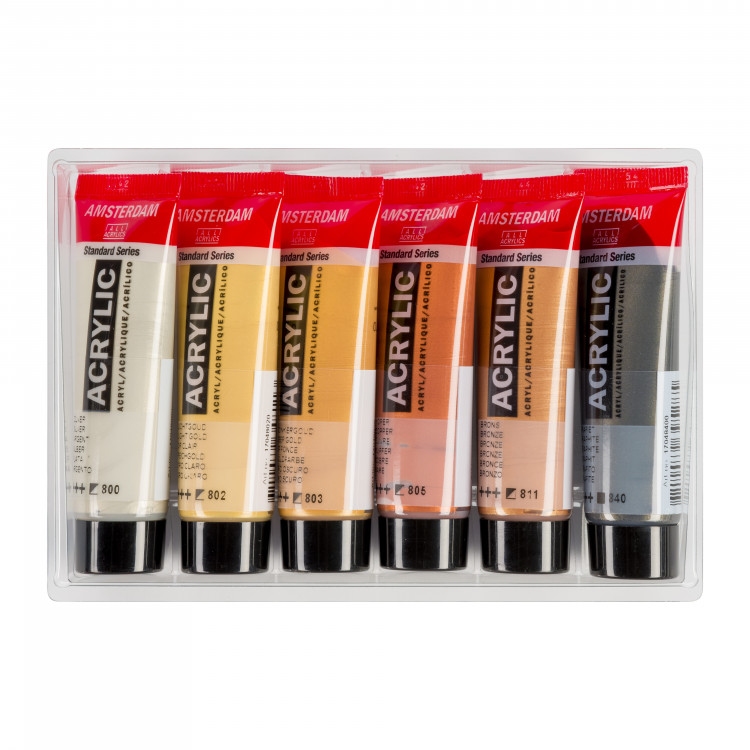 Amsterdam Acrylverf Metallic kleuren 6 x 20ml