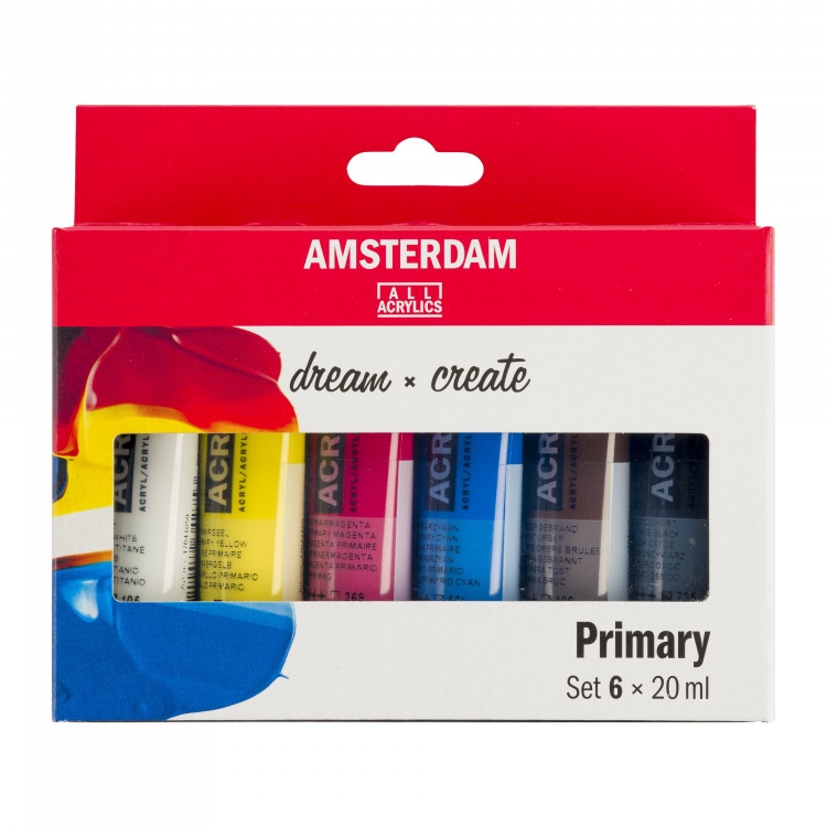 Amsterdam Acrylverf Primary kleuren 6 x 20ml