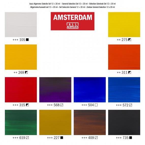 Amsterdam acrylverf set 12 x 20 ml Standaard selectie