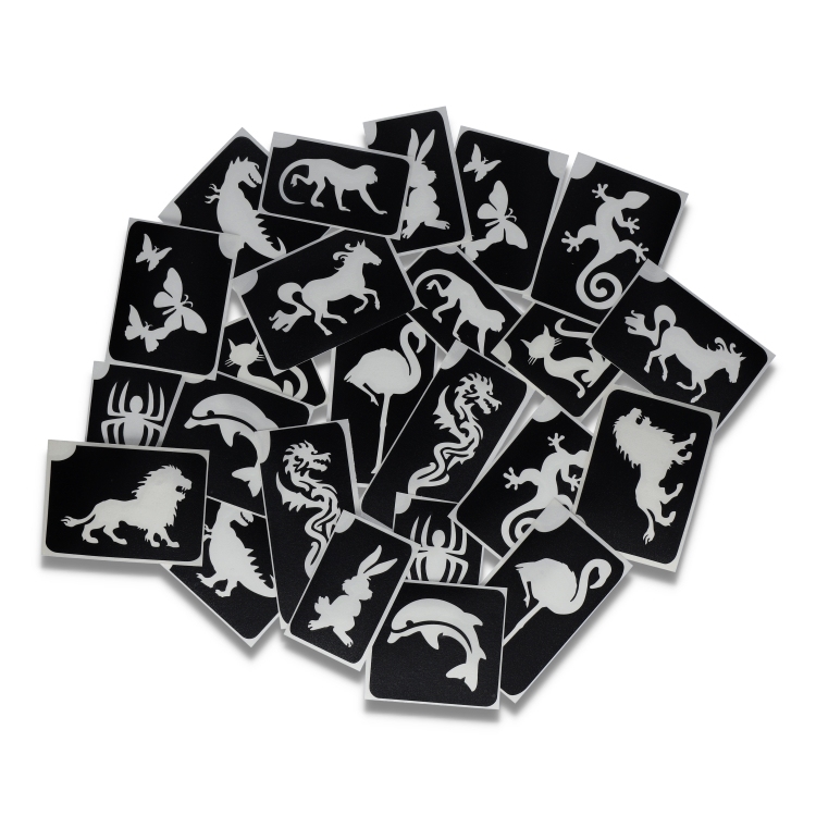 Animal XL  Glitter Tattoo Stencils    (24 pcs)