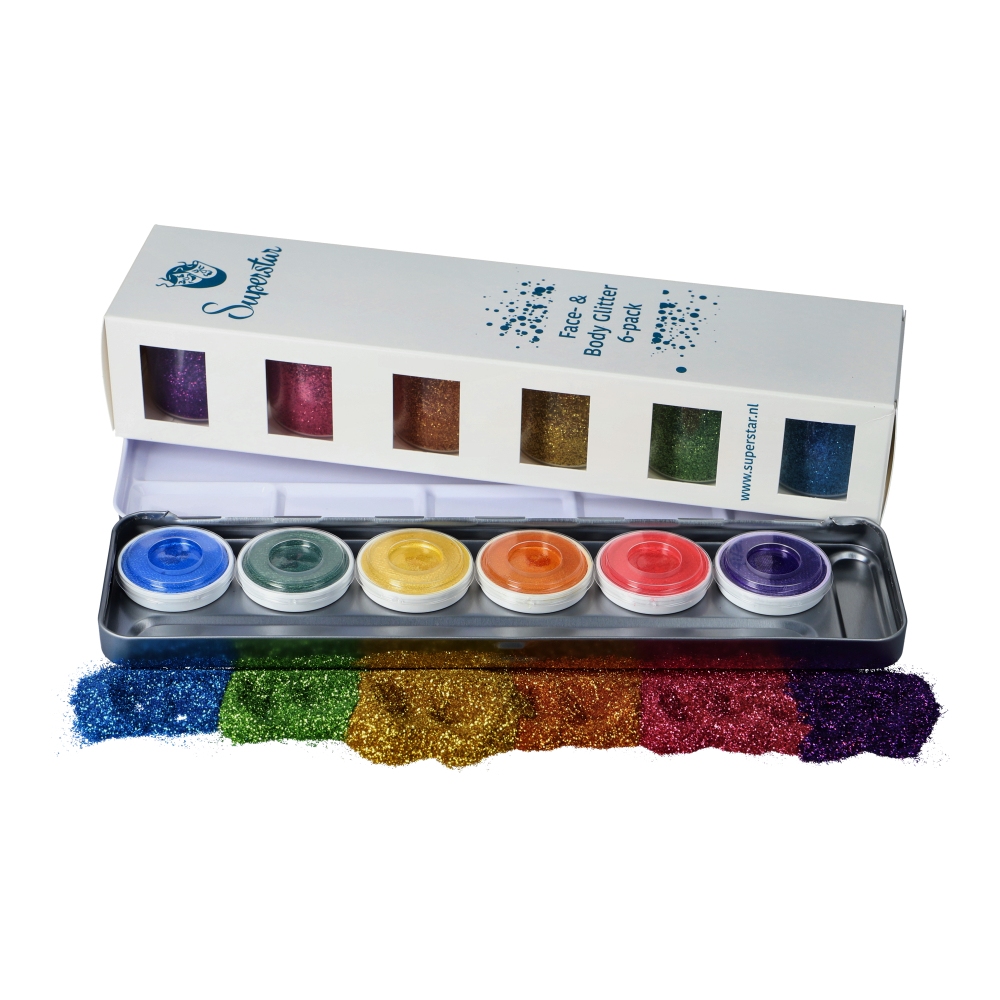 Aqua Face- and Bodypaint Luxery Summer Festival palette 6 colours