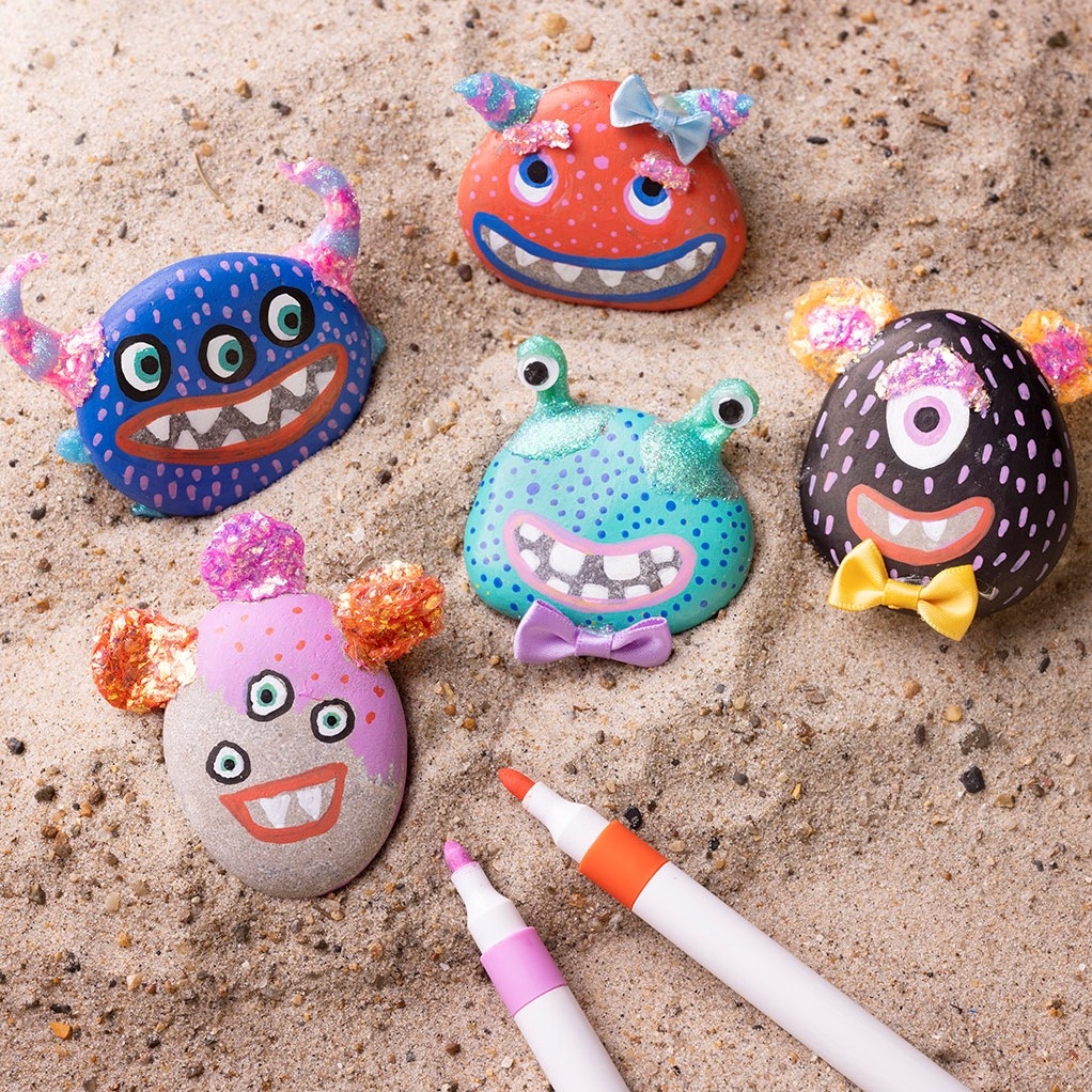 CC Hobbypakket Steendecoratie 5 Stenen Monsters