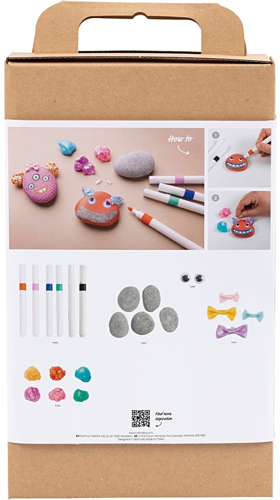 CC Hobbypakket Steendecoratie 5 Stenen Monsters