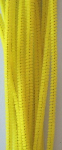 Chenille draad, 6 mm, Geel - 20 stuks in zakje