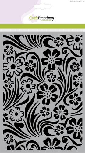 CraftEmotions Mask Stencil achtergrond bloem swirl blad