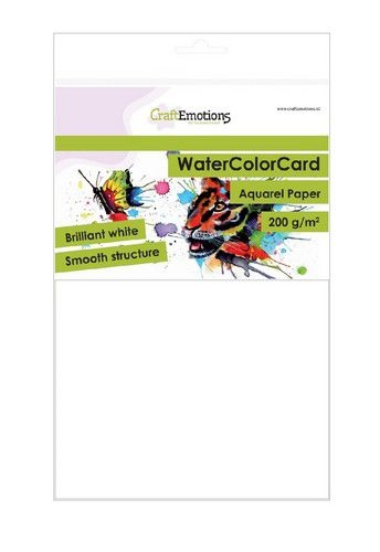 CraftEmotions WaterColorCard - briljant wit 10 vl A4 | 350gr