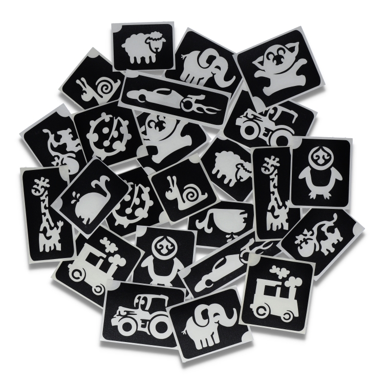 Cute XL  Glitter Tattoo Stencils    (24 pcs)