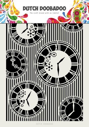 Dutch Doobadoo Mask Art Clock And Stripes