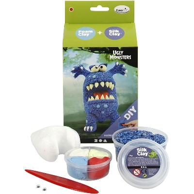 Easy kit Foamclay + Silk Clay Ugly Monsters Blauw