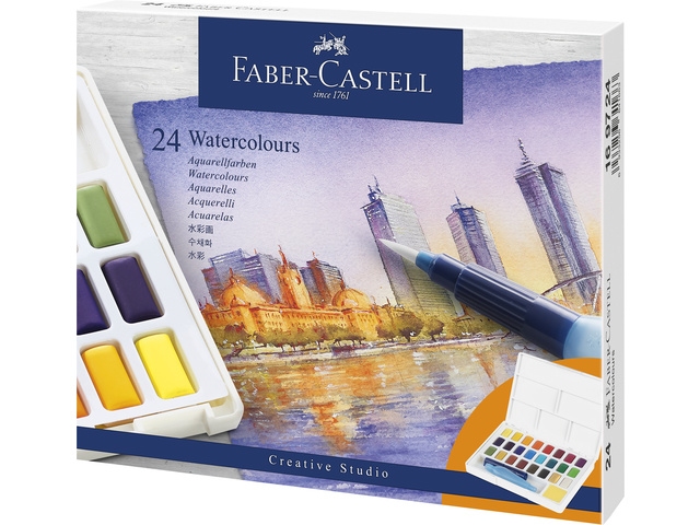 Faber Castell Aquarelverf in box met 24 kleuren