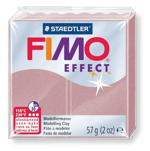 Fimo effect boetseerklei 57g parelmoer rose
