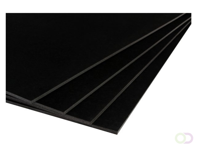 Foamboard | Zwart | 50 x 70 cm | 5mm dik | 5 stuks