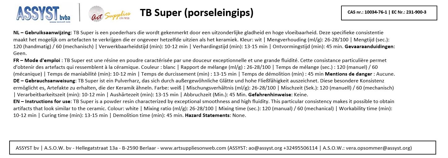 Foamtastic | TB Super Porselein Gips 1 KG | Befoamtastic
