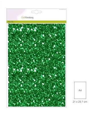 Glitterpapier kerstgroen 29x21cm 120gr | 5 vel