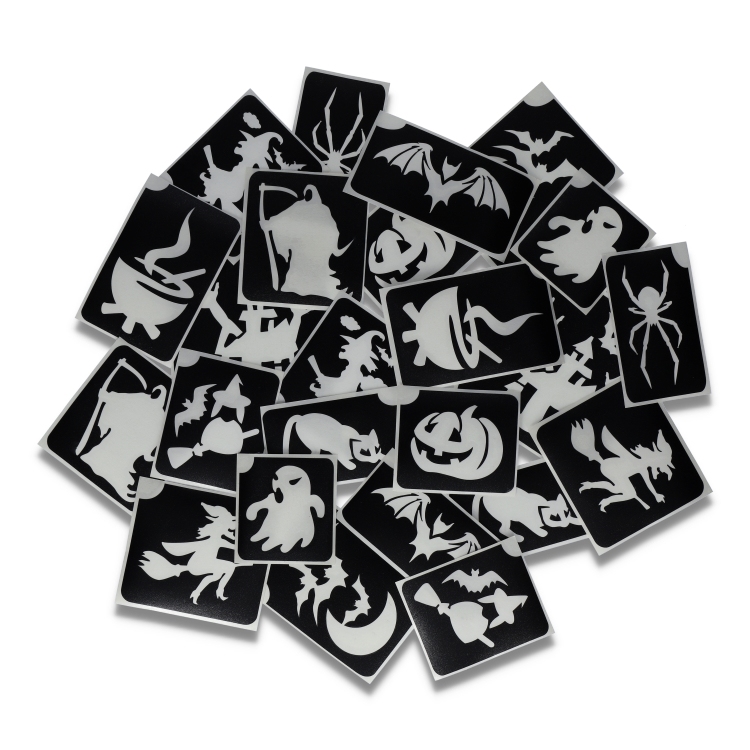 Halloween XL  Glitter Tattoo Stencils    (24 pcs)