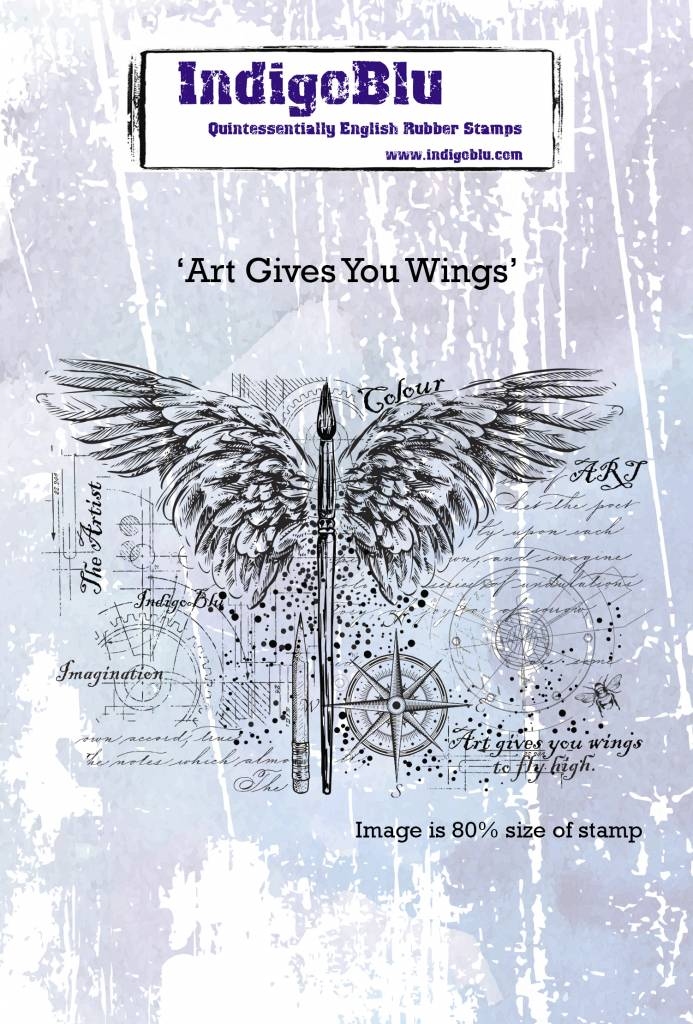 IndigoBlu stempel Art Gives You Wings A6
