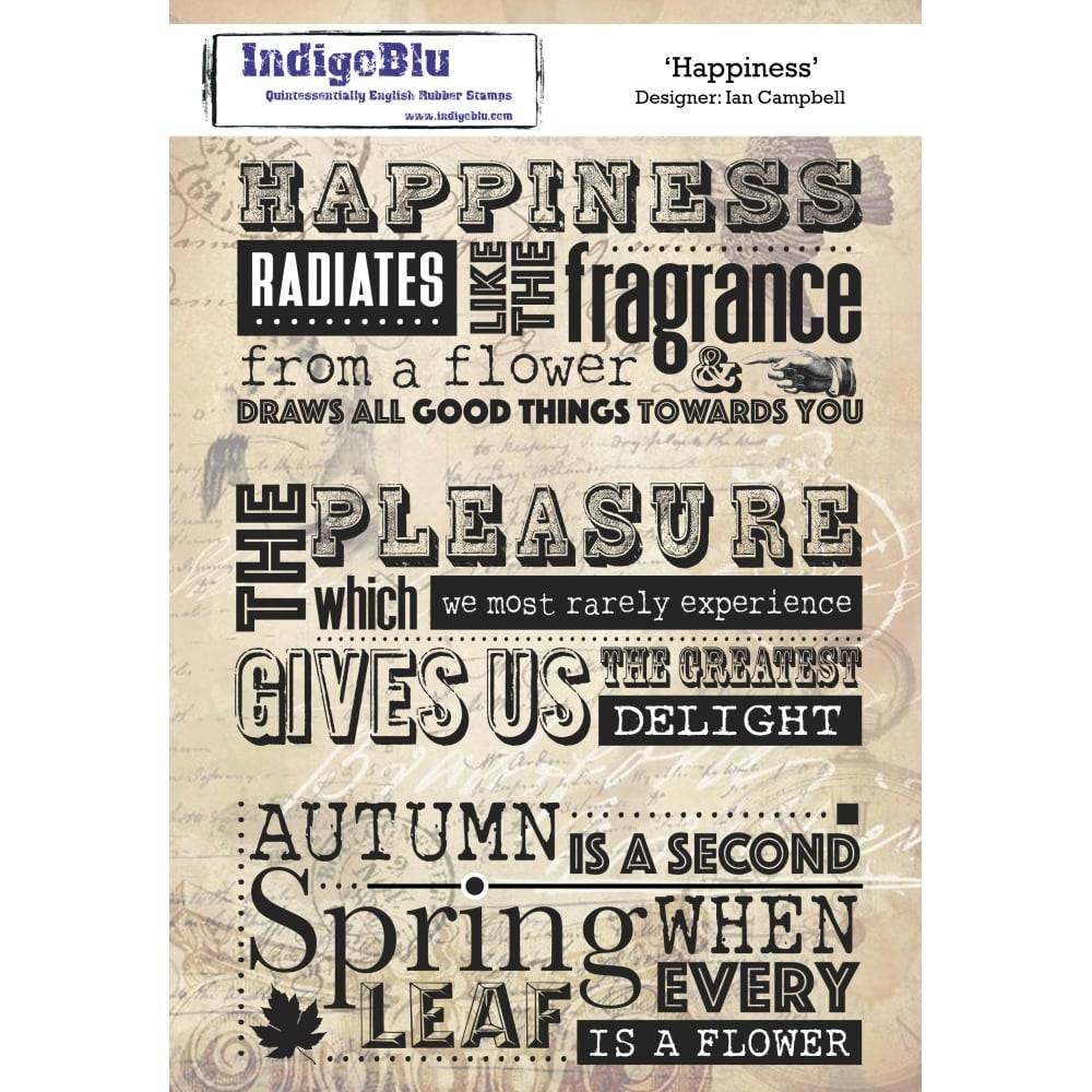 IndigoBlu stempel Hapiness- A5 Cling Stamp