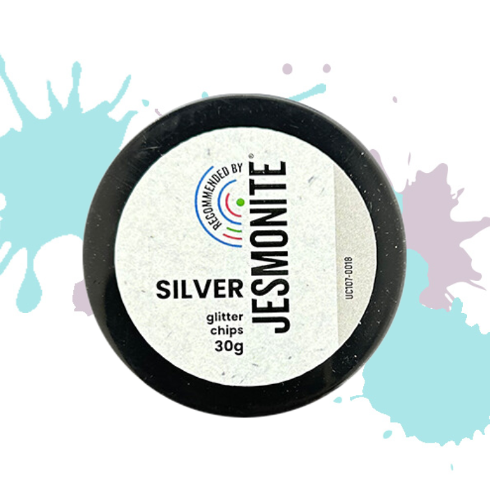 Jesmonite Glitter Chips 30g Zilver