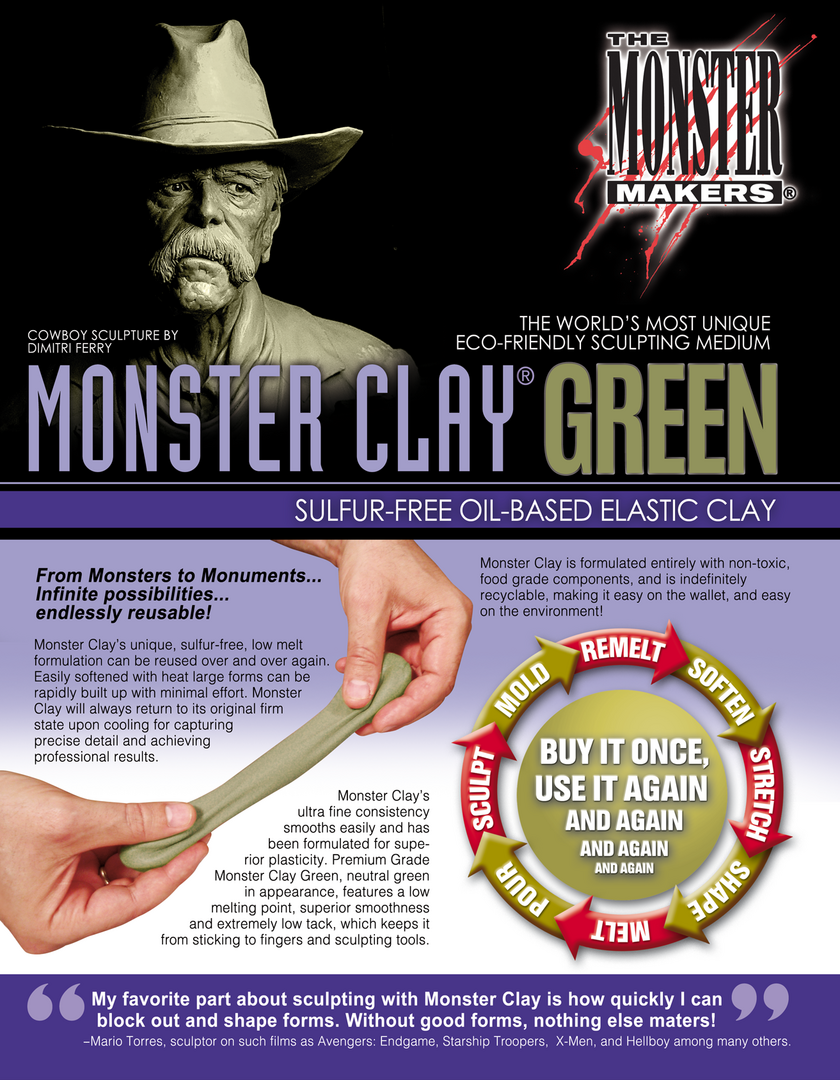 Monster Clay MEDIUM hardness | GREEN