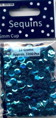 Pailletten metal turkoois 6 mm 12 GR