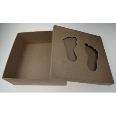 Papier Mache Doos Hart met kader | 80x80x40mm