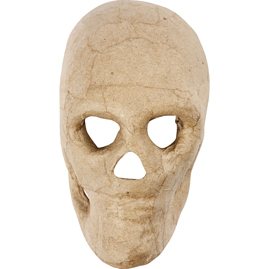 Papier Mache Schedel masker, 13 cm, 1 stuk