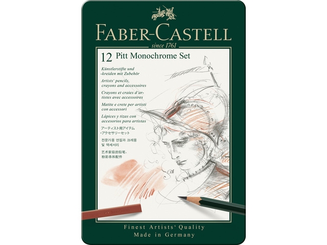 Pitt Monochrome set Faber-Castell 12-delig medium