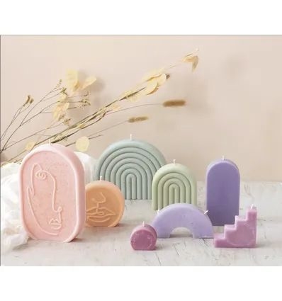 Plastic Kaarsen Mal Regenbogen 2 stuks