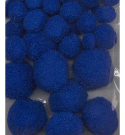 Pom Poms Blauw - 1.0 - 1.5 - 2.0 - 2.5 cm