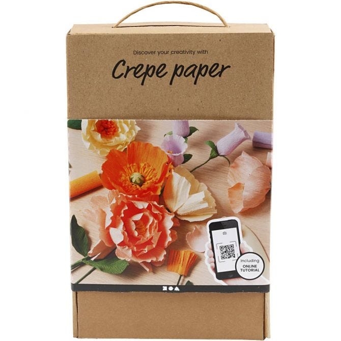 Set Crepe papier ontdekken en bloemen maken