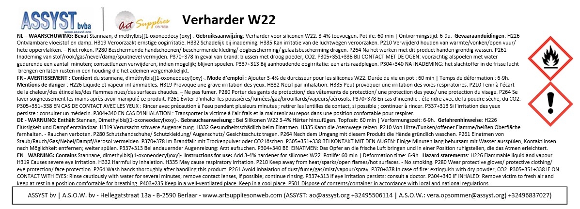 Siliconen W22 | 5kg + Verharder 250ml