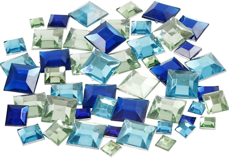 Strasstenen Vierkant Blauwe Harmonie 6-12 mm 360 stuks