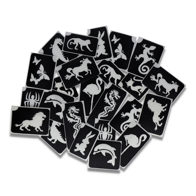 Superstar | Animal XL  Glitter Tattoo Stencils    (24 pcs)