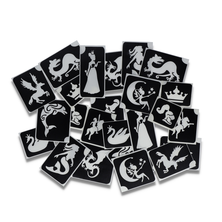Superstar | Fantasy Fairytale XL  Glitter Tattoo Stencils    (24 pcs)