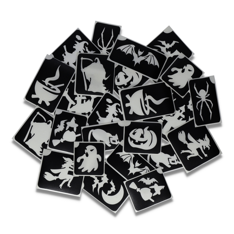 Superstar | Halloween XL  Glitter Tattoo Stencils    (24 pcs)