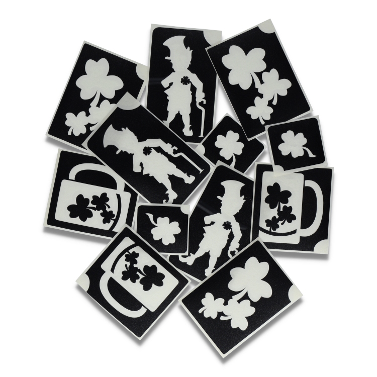 Superstar | st Patrick's day  Glitter Tattoo Stencils    (12 pcs)