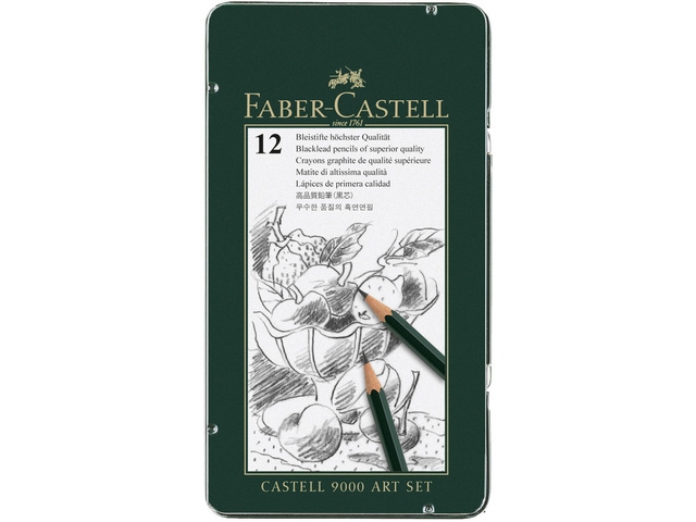 Tekenpotlood | Faber Castell 9000 Art Set | 12 stuks