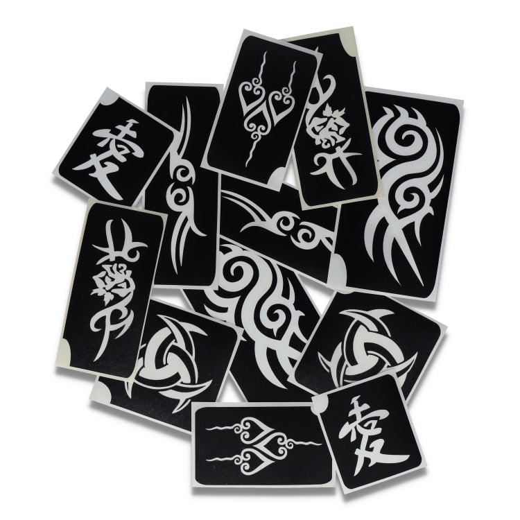 Tribals  Glitter Tattoo Stencils    (12 pcs)