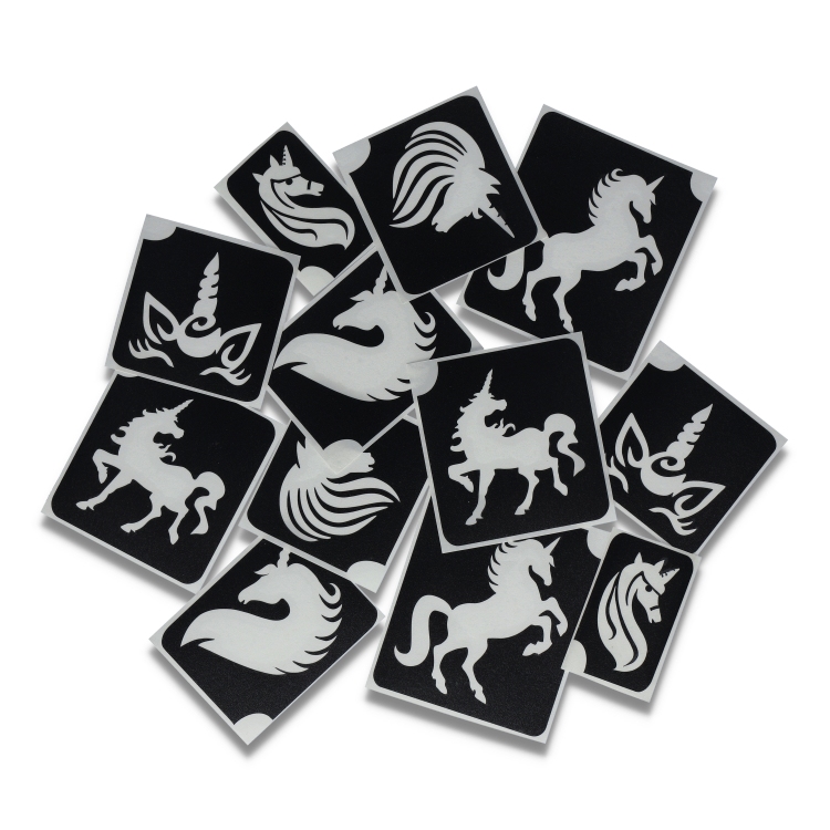 Unicorn Glitter Tattoo Stencils (12 pcs)