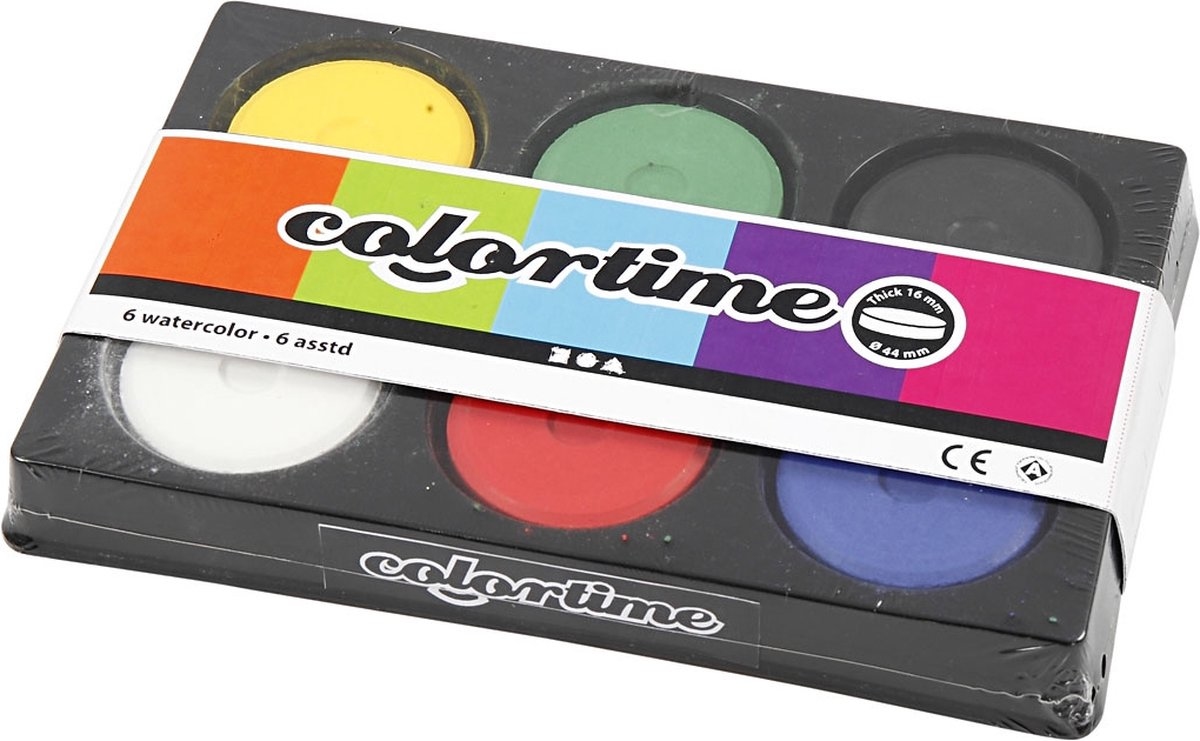 Verfdoos Colortime waterverf primaire kleuren