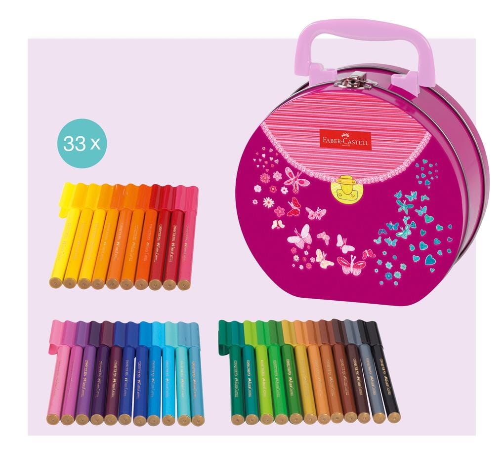 Viltstift Faber-Castell Connector handtas 33 stuks assorti