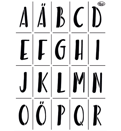 Viva Decor | Flexibele stencil 2 delig alphabet - A3