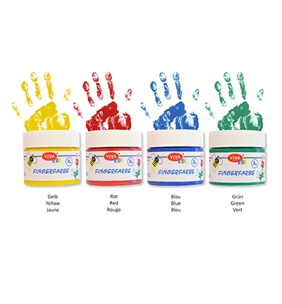 Viva Kids Vingerverf Basis Set | 4x 100 ml