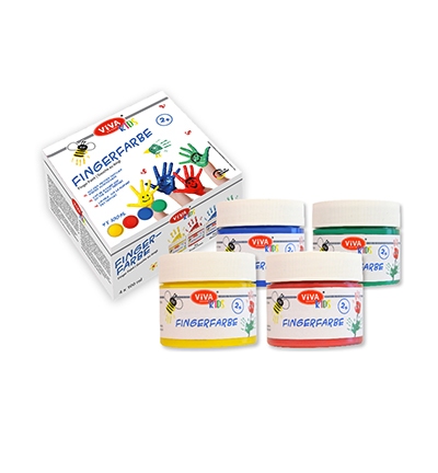 Viva Kids Vingerverf Basis Set | 4x 100 ml