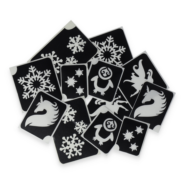 Winter Fair Glitter Tattoo Stencils (12 pcs)