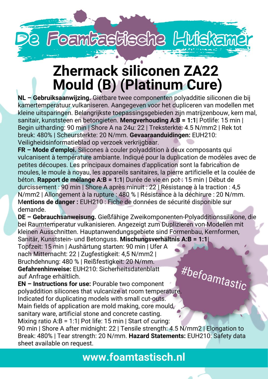 Zhermack Siliconen ZA 22 Mould Blue | 2x 500 gr