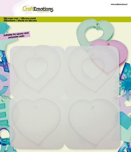 Siliconen mal decoratie hanger hart - hart open 16x15 cm