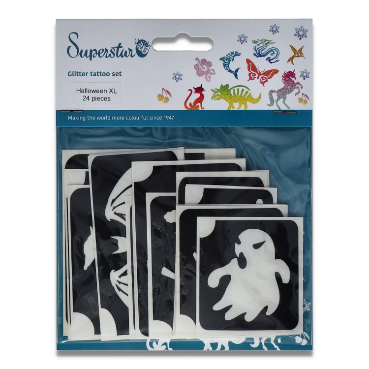 Halloween XL  Glitter Tattoo Stencils    (24 pcs)