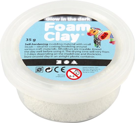 Foam Clay, GLOW IN THE DARK, 35 gram Per stuk