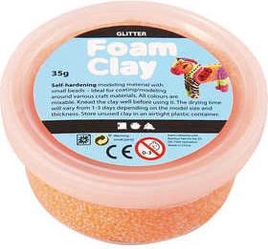 Foam Clay, Glitter Oranje, 35 gram Per stuk
